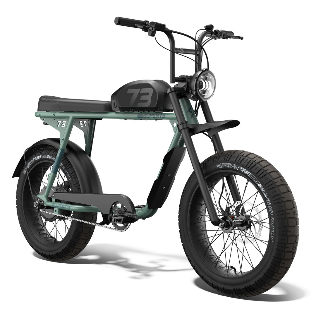 Front view of the SUPER73-S2 Laguna ebike in Agave Green