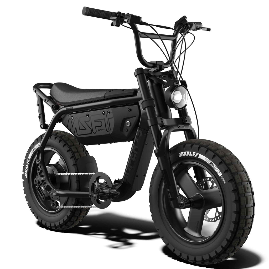 Front view of the SUPER73-MZFT SE ebike in Blackout