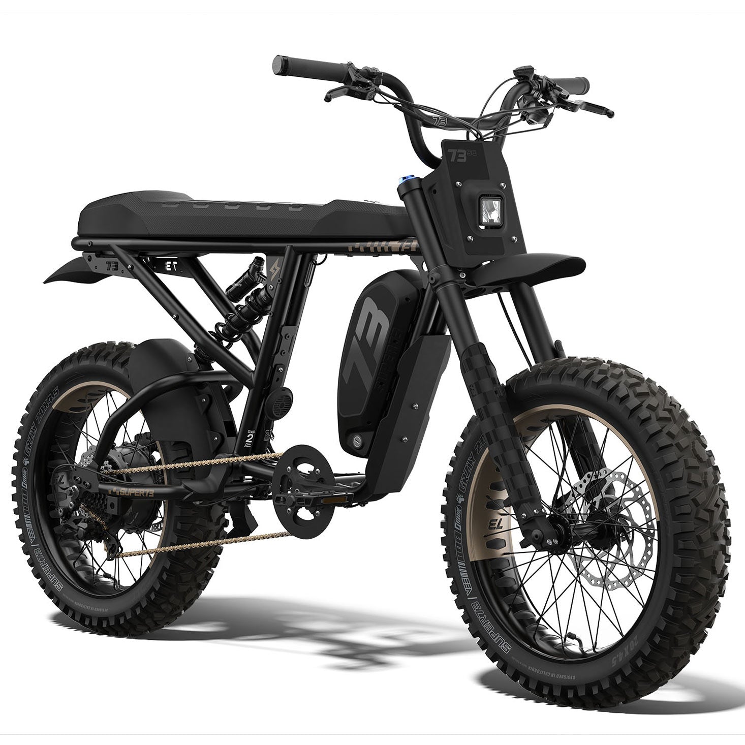 Front view of the SUPER73-R Adventure SE ebike in Bandit