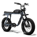 Front view of the SUPER73-S2 SE ebike in Panthro Blue with black seat