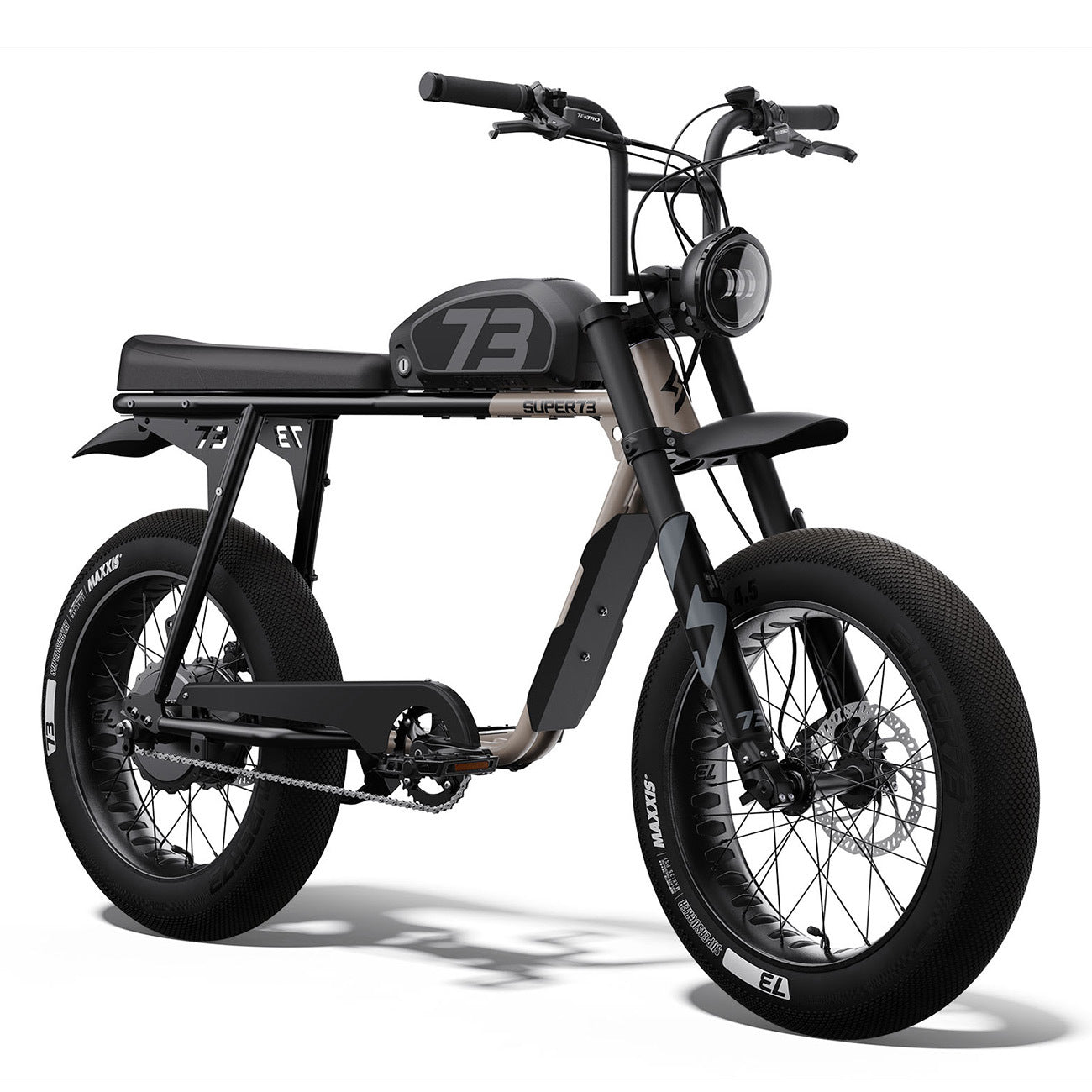 Front view of the SUPER73-S2 SE ebike in Sandstorm