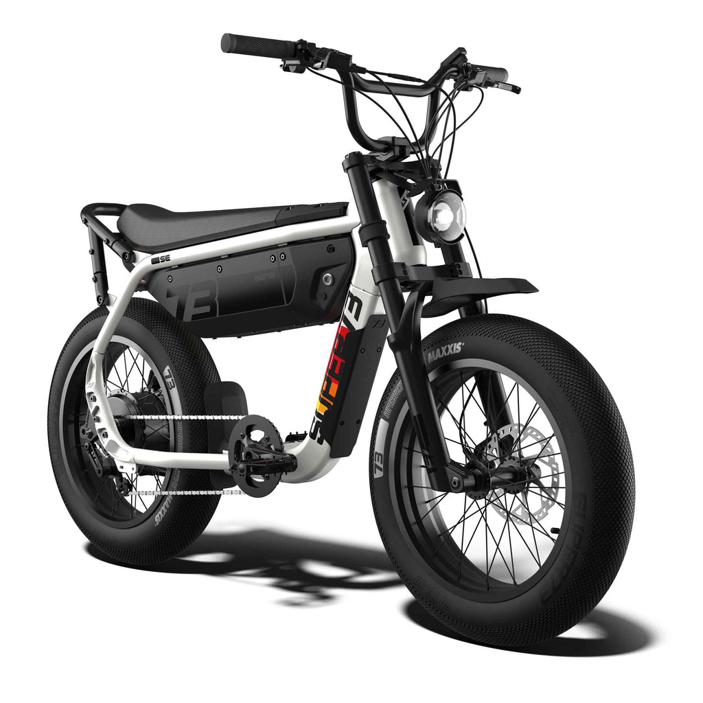 Front view of the SUPER73-M1D SE ebike in Baja