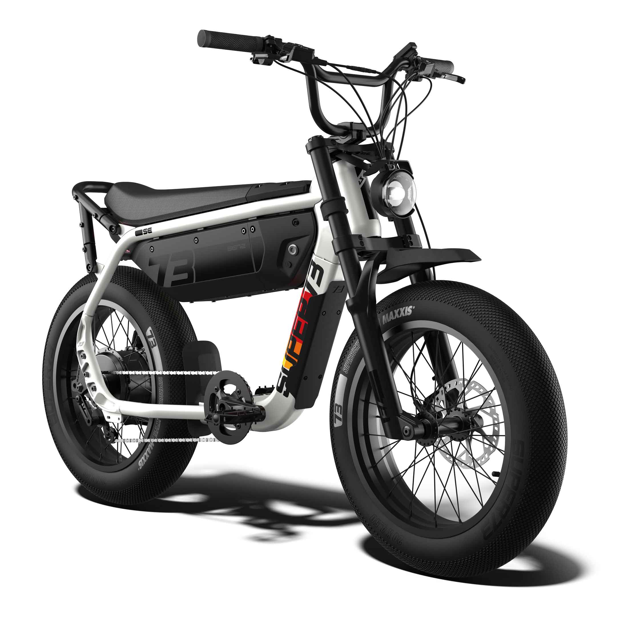 Front view of the SUPER73-M1D SE ebike in Baja